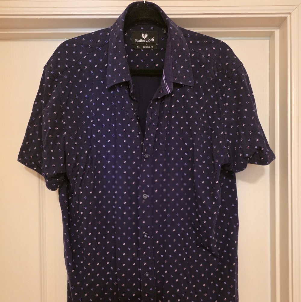 Buttercloth Icy Cotton Men's Short Sleeve Button Down Shirt